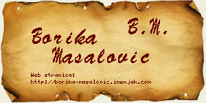 Borika Masalović vizit kartica
